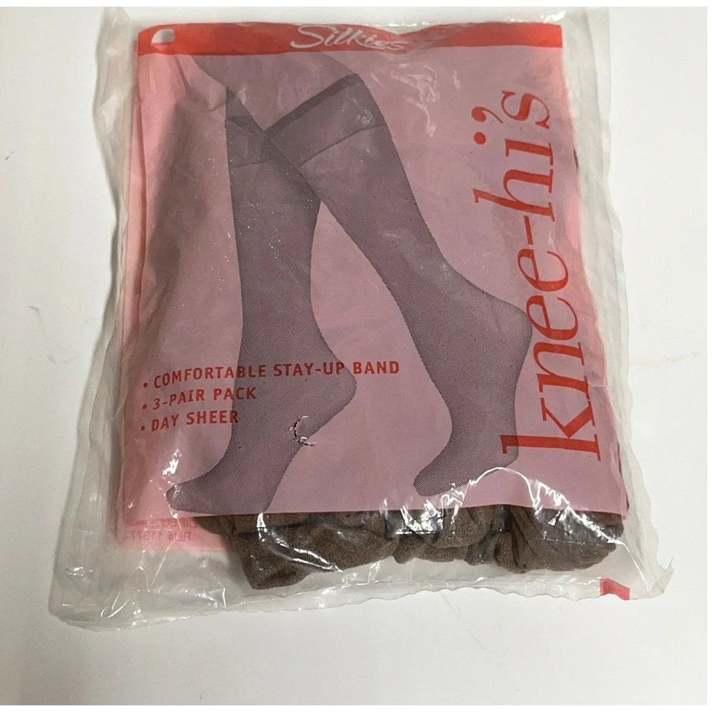 Lot of 3 Vintage Silkies Brand Hosiery Stockings‎ Knee Highs Grandma Church Work